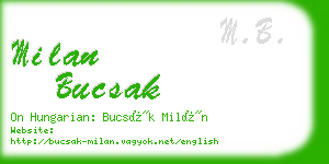 milan bucsak business card